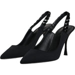 Dolce & Gabbana Dolce & Gabbana Black Embellished Charmeuse Slingback Shoes LA12195-39 1728,67345645728,Black,Dolce & Gabbana,EU39/US8.5,Material: Viscose,Preowned / Defect,Sandals - Women - Shoes,Shoes,Women,Women - Shoes