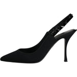 Dolce & Gabbana Dolce & Gabbana Black Embellished Charmeuse Slingback Shoes LA12195-39 1728,67345645728,Black,Dolce & Gabbana,EU39/US8.5,Material: Viscose,Preowned / Defect,Sandals - Women - Shoes,Shoes,Women,Women - Shoes