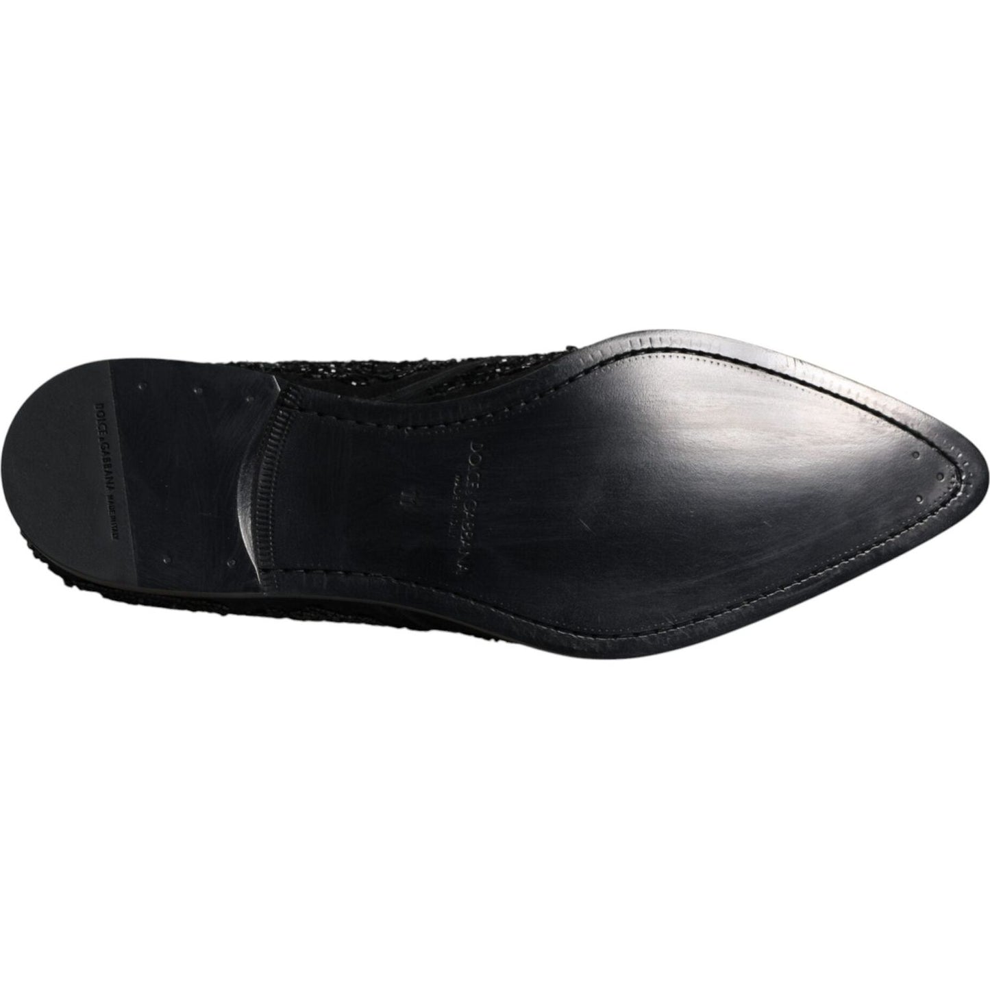 Dolce & Gabbana Black Embellished Suede Derby Formal Shoes MV6313-45