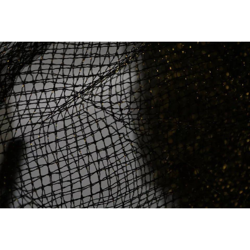 Dolce & Gabbana Black Gold Crystal Heart A-line Dress DR1583-44