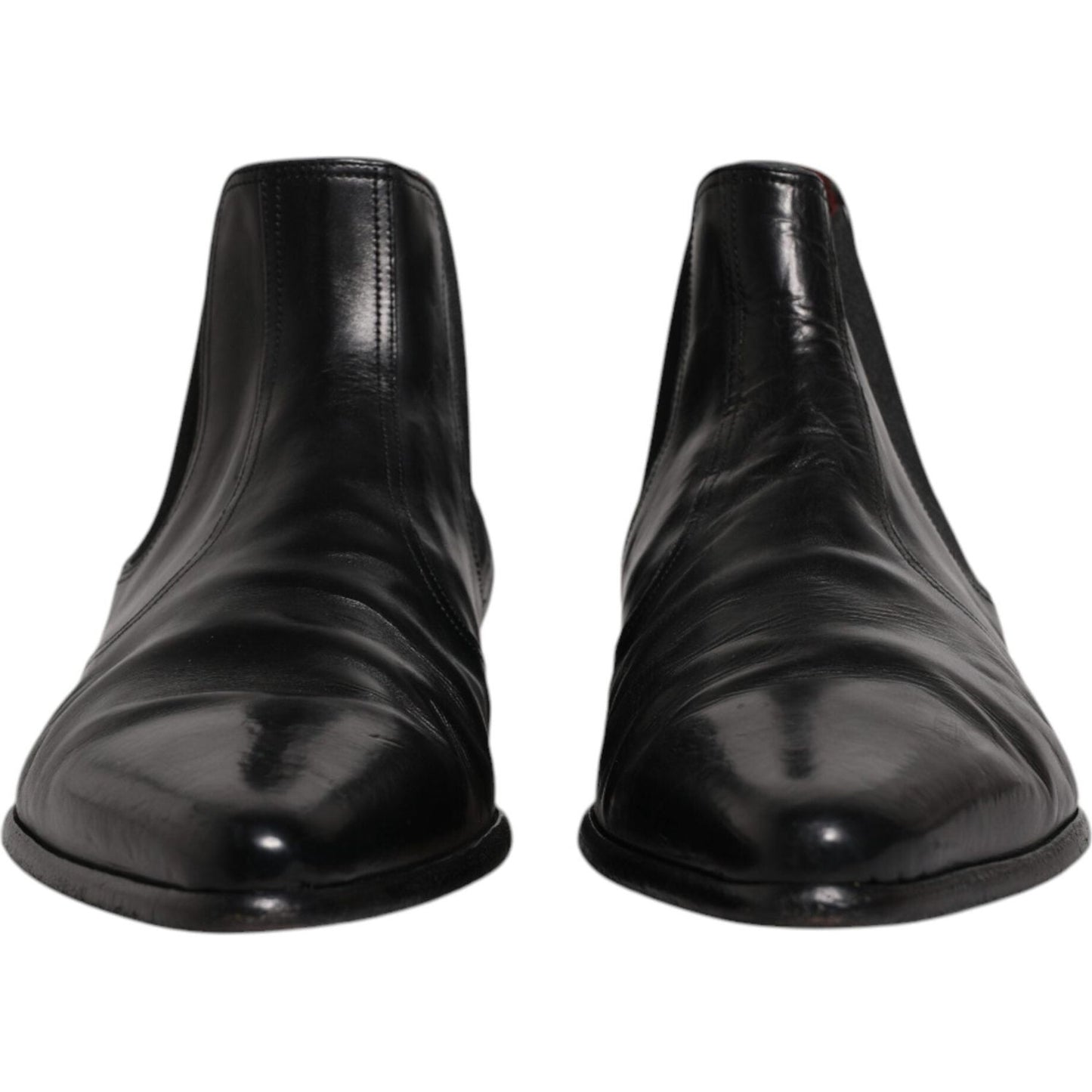 Dolce & Gabbana Dolce & Gabbana Black Leather Chelsea Men Ankle Boots Shoes MV6369-43 1728,67345645728,Black,Boots - Men - Shoes,Dolce & Gabbana,EU43/US10,Material: 60% Goat Leather 10% Cotton 10% Nylon 10% Viscose 7% Polyester 3% Elastane,Men,Preowned /