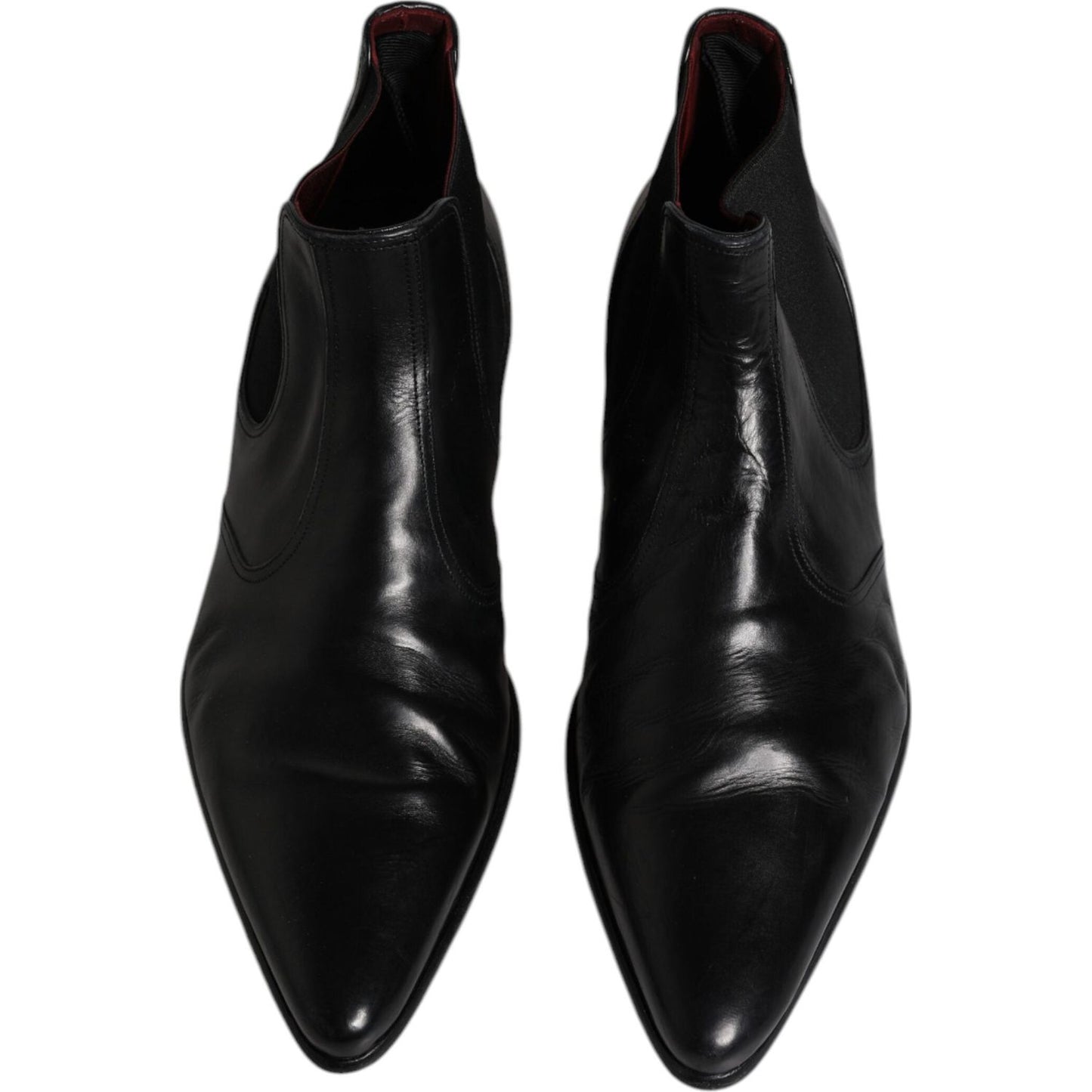 Dolce & Gabbana Dolce & Gabbana Black Leather Chelsea Men Ankle Boots Shoes MV6369-43 1728,67345645728,Black,Boots - Men - Shoes,Dolce & Gabbana,EU43/US10,Material: 60% Goat Leather 10% Cotton 10% Nylon 10% Viscose 7% Polyester 3% Elastane,Men,Preowned /