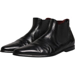 Dolce & Gabbana Dolce & Gabbana Black Leather Chelsea Men Ankle Boots Shoes MV6369-43 1728,67345645728,Black,Boots - Men - Shoes,Dolce & Gabbana,EU43/US10,Material: 60% Goat Leather 10% Cotton 10% Nylon 10% Viscose 7% Polyester 3% Elastane,Men,Preowned /