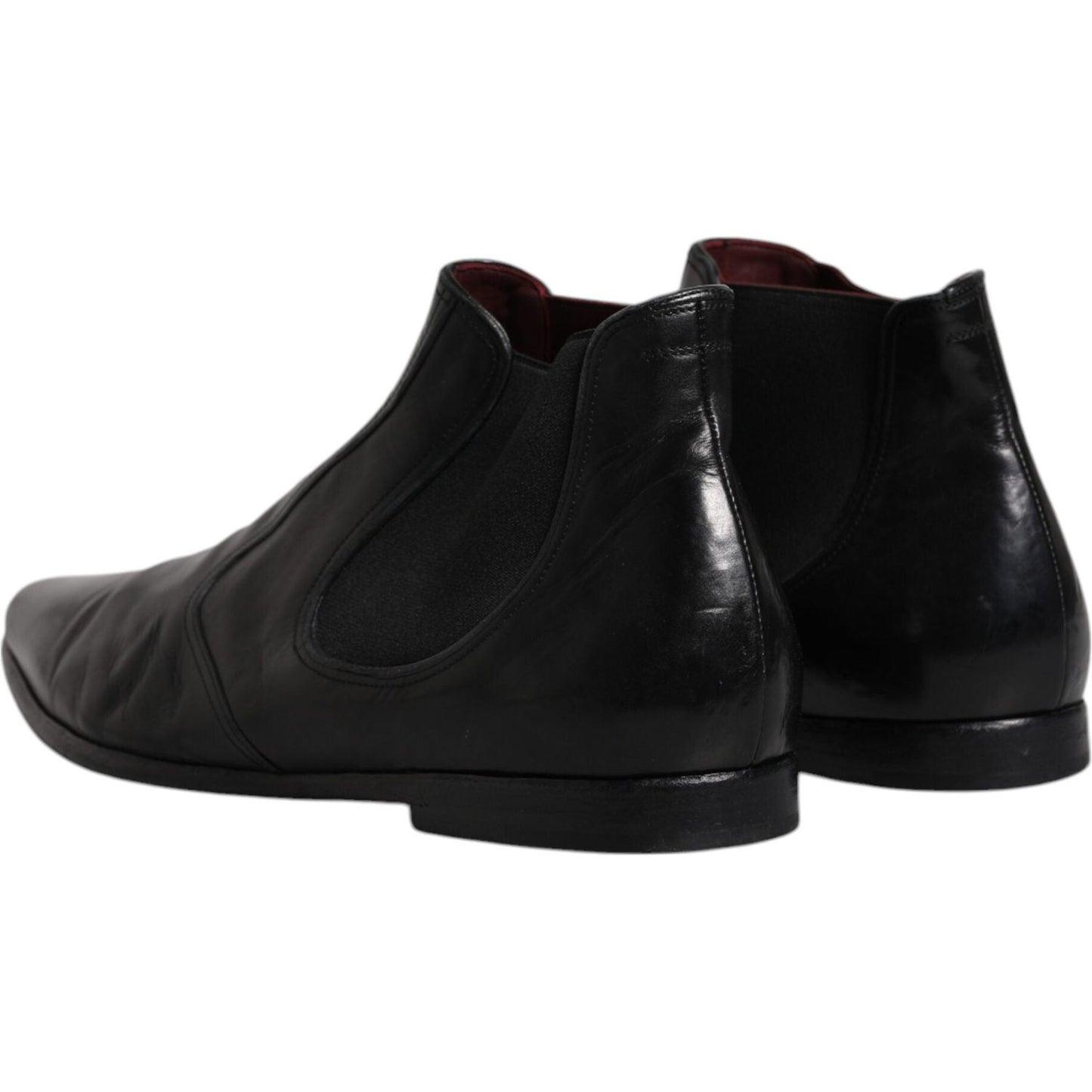 Dolce & Gabbana Dolce & Gabbana Black Leather Chelsea Men Ankle Boots Shoes MV6369-43 1728,67345645728,Black,Boots - Men - Shoes,Dolce & Gabbana,EU43/US10,Material: 60% Goat Leather 10% Cotton 10% Nylon 10% Viscose 7% Polyester 3% Elastane,Men,Preowned /