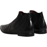 Dolce & Gabbana Dolce & Gabbana Black Leather Chelsea Men Ankle Boots Shoes MV6369-43 1728,67345645728,Black,Boots - Men - Shoes,Dolce & Gabbana,EU43/US10,Material: 60% Goat Leather 10% Cotton 10% Nylon 10% Viscose 7% Polyester 3% Elastane,Men,Preowned /