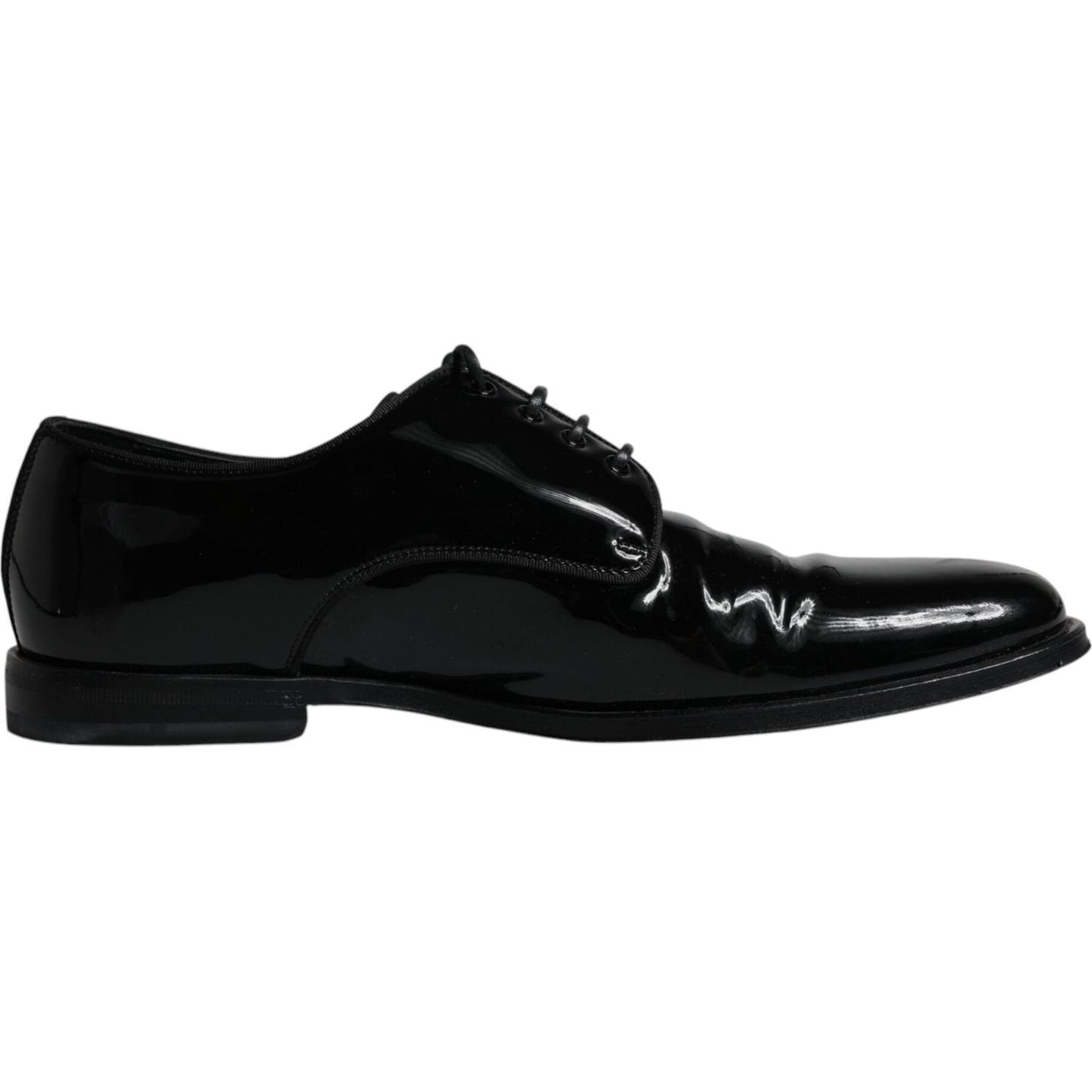 Dolce & Gabbana Black Leather Lace Up Men Derby Formal Shoes MV6347-41