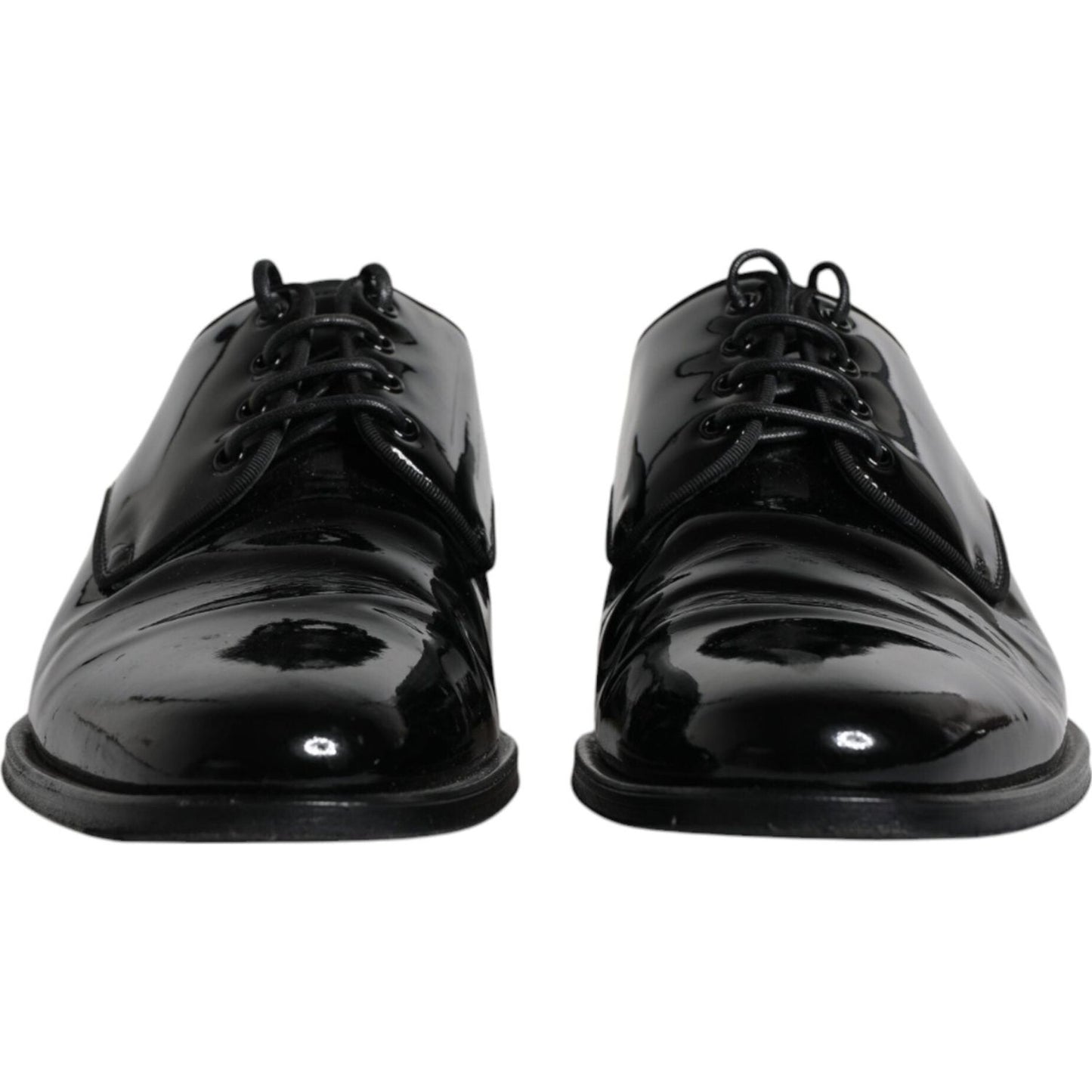 Dolce & Gabbana Black Leather Lace Up Men Derby Formal Shoes MV6347-41