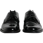 Dolce & Gabbana Black Leather Lace Up Men Derby Formal Shoes MV6347-41