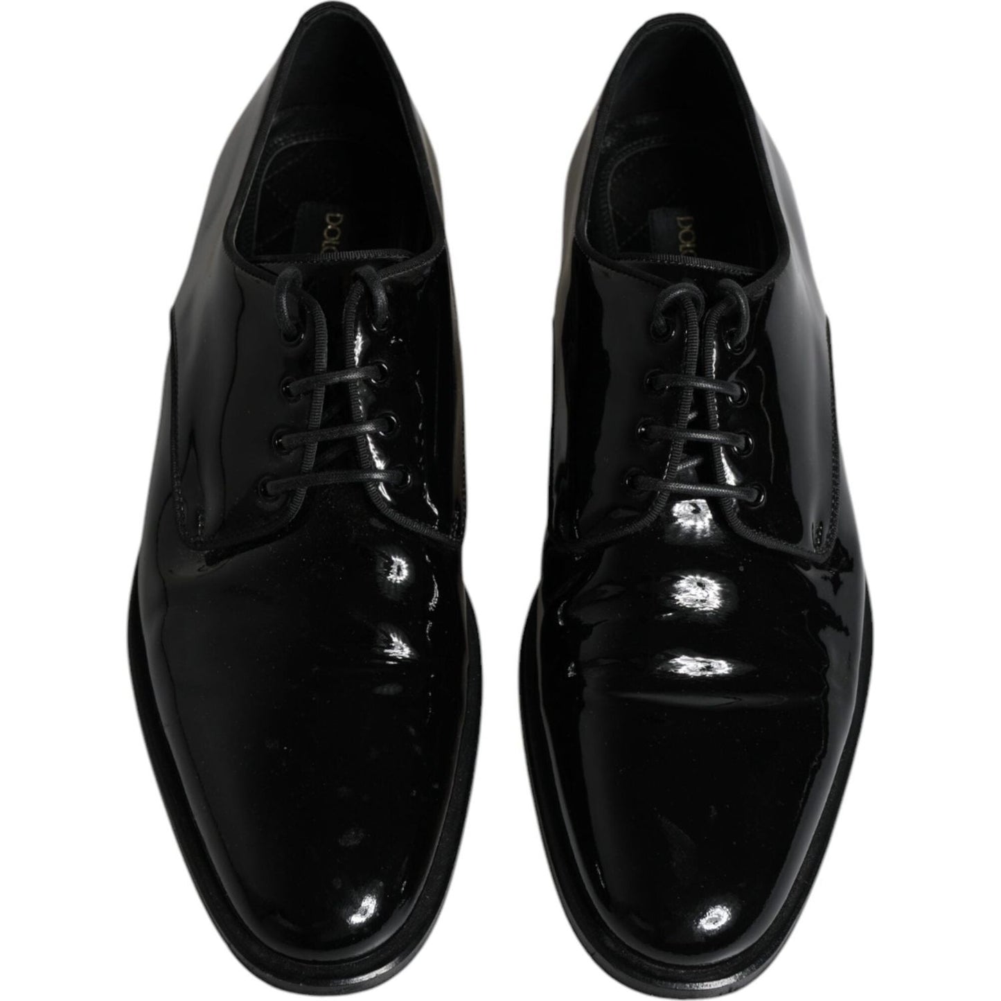 Dolce & Gabbana Black Leather Lace Up Men Derby Formal Shoes MV6347-41