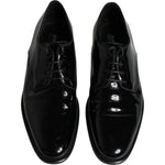 Dolce & Gabbana Black Leather Lace Up Men Derby Formal Shoes MV6347-41