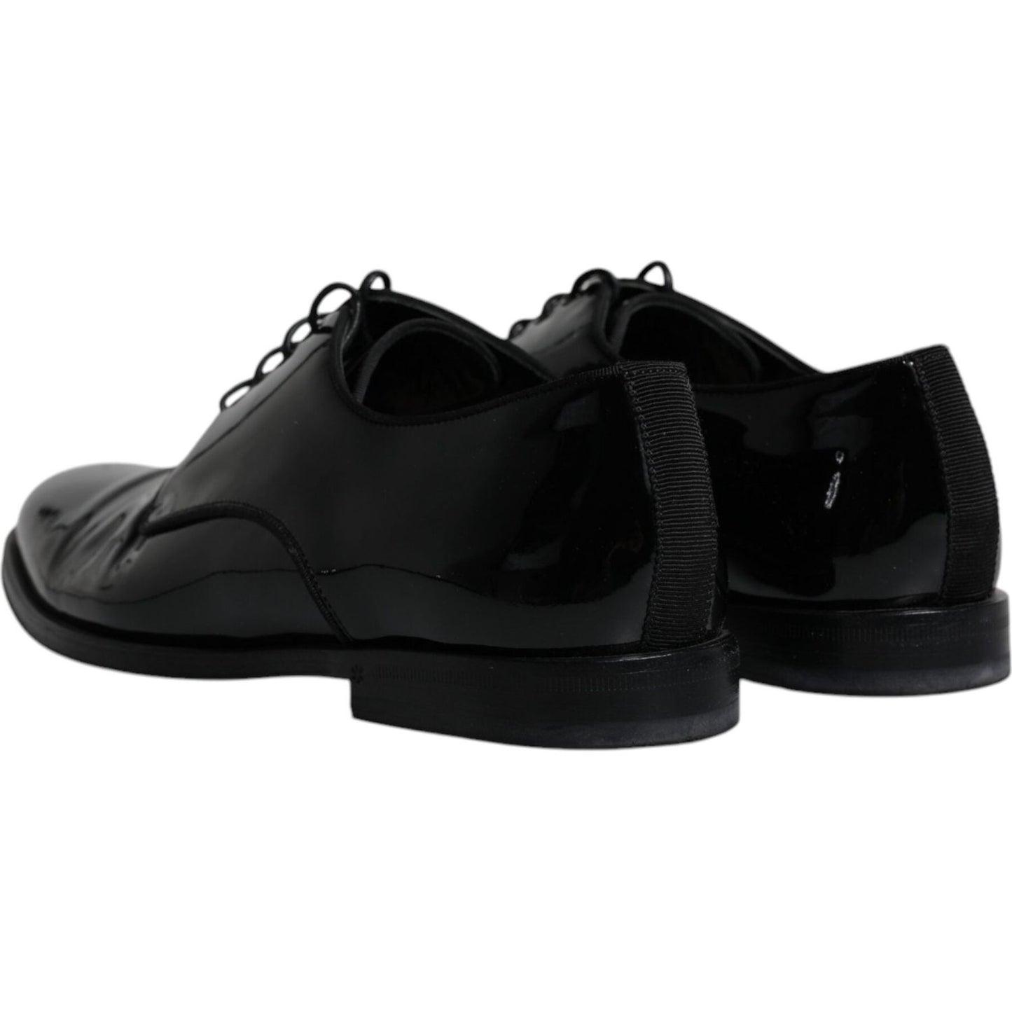 Dolce & Gabbana Black Leather Lace Up Men Derby Formal Shoes MV6347-41