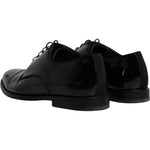 Dolce & Gabbana Black Leather Lace Up Men Derby Formal Shoes MV6347-41