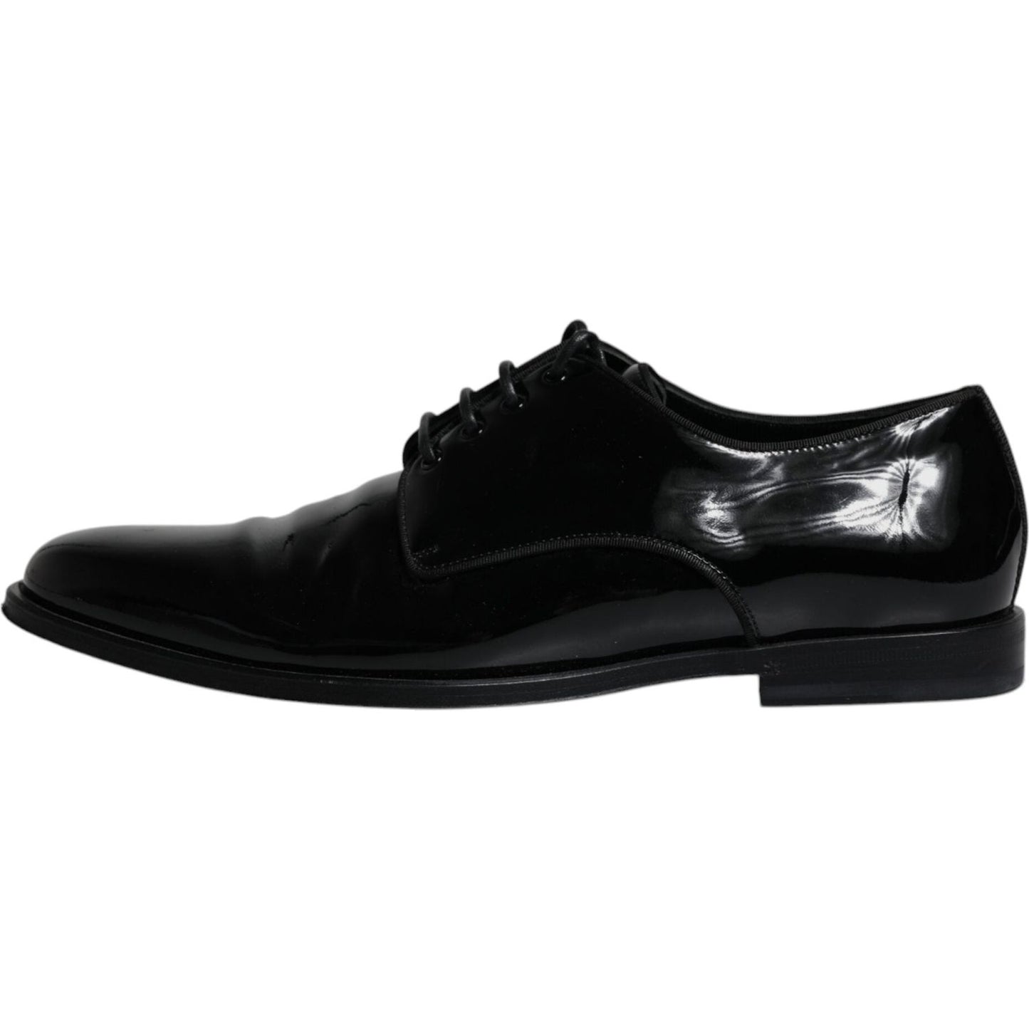 Dolce & Gabbana Black Leather Lace Up Men Derby Formal Shoes MV6347-41