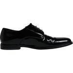 Dolce & Gabbana Black Leather Lace Up Men Derby Formal Shoes MV6347-41