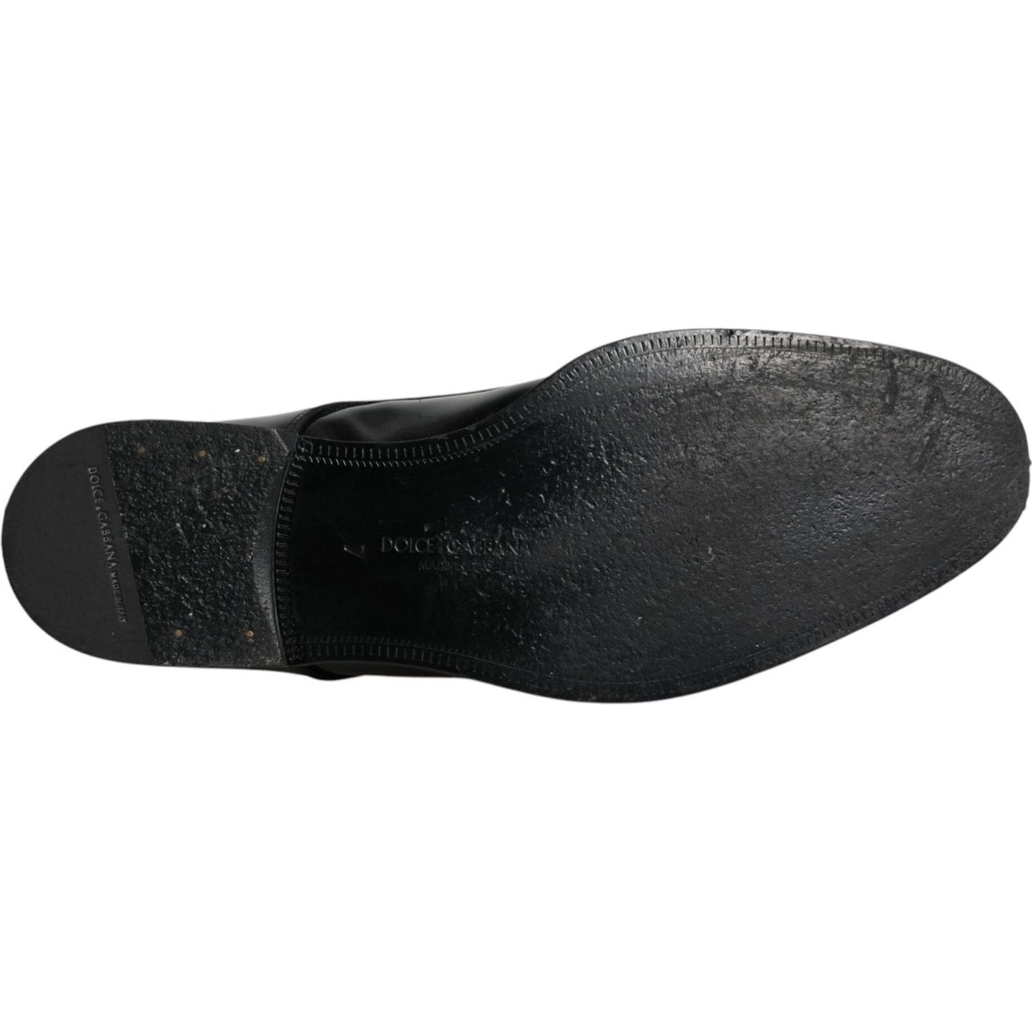 Dolce & Gabbana Black Leather Lace Up Men Derby Formal Shoes MV6347-41
