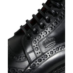 Dolce & Gabbana Black Leather Lace Up Mid Calf Boots Shoes MV5044-39