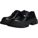 Dolce & Gabbana Black Leather Lace Up Trekking Dress Shoes -45