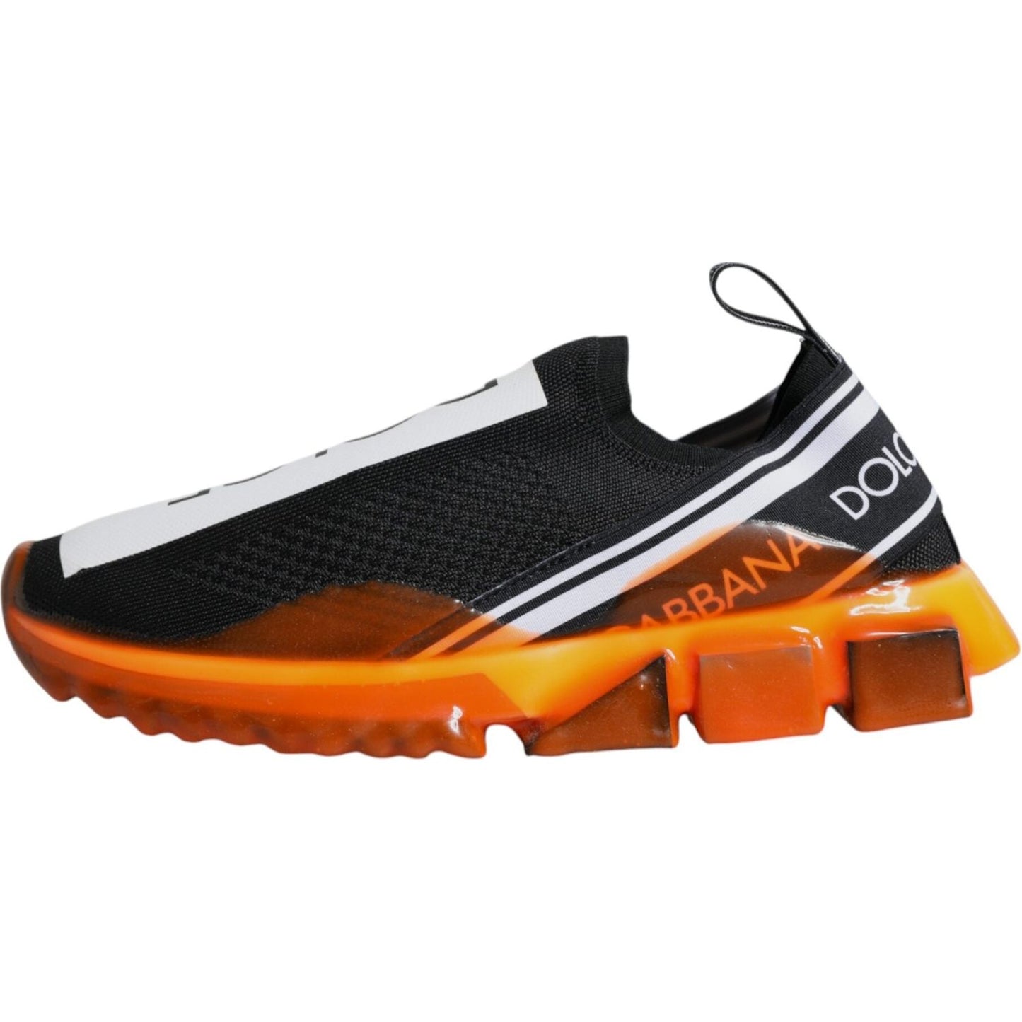 Dolce & Gabbana Black Orange Sorrento Slip On Sneakers Shoes MV6338-40