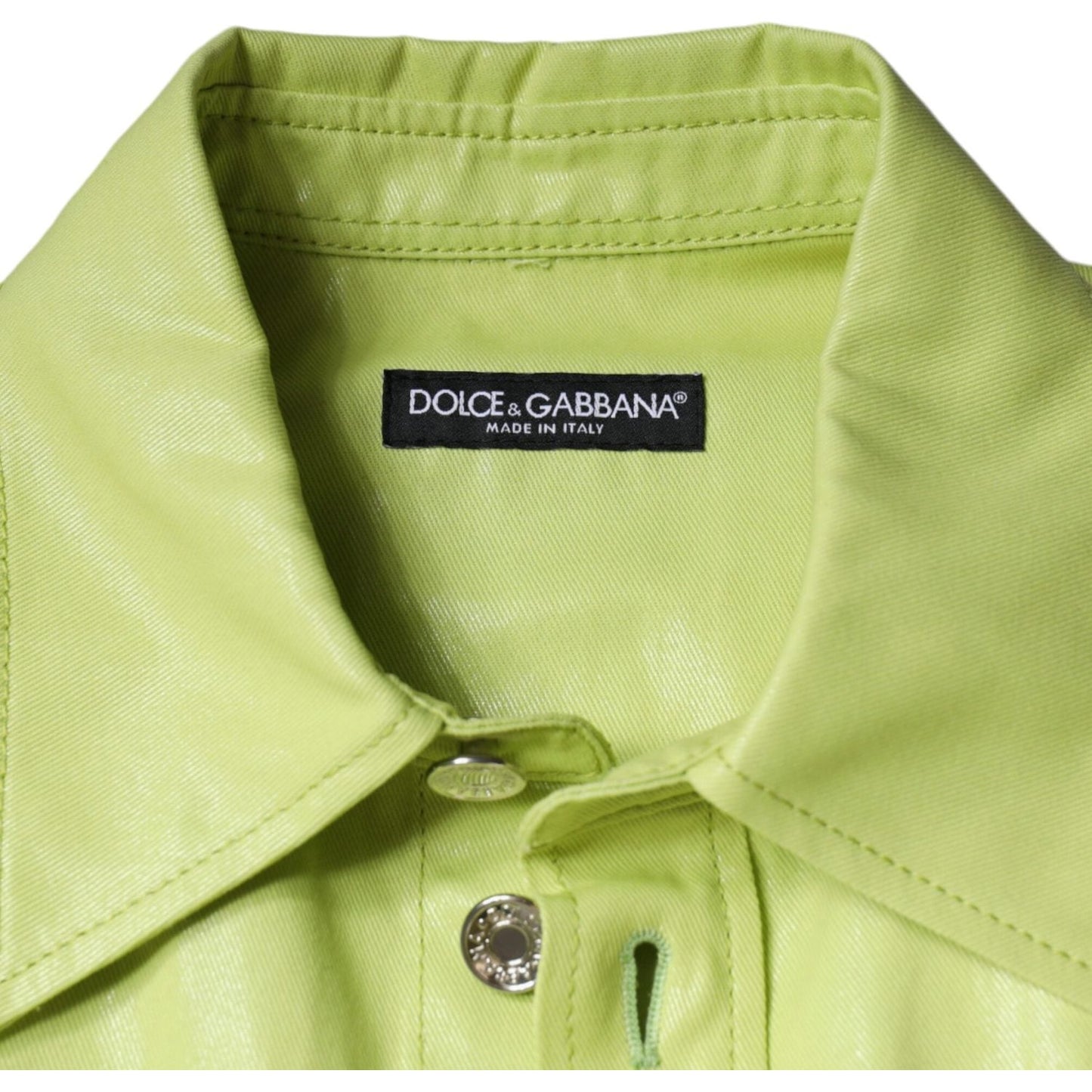 Dolce & Gabbana Green Cotton Collared Men Button Down Shirt TSH86582-39