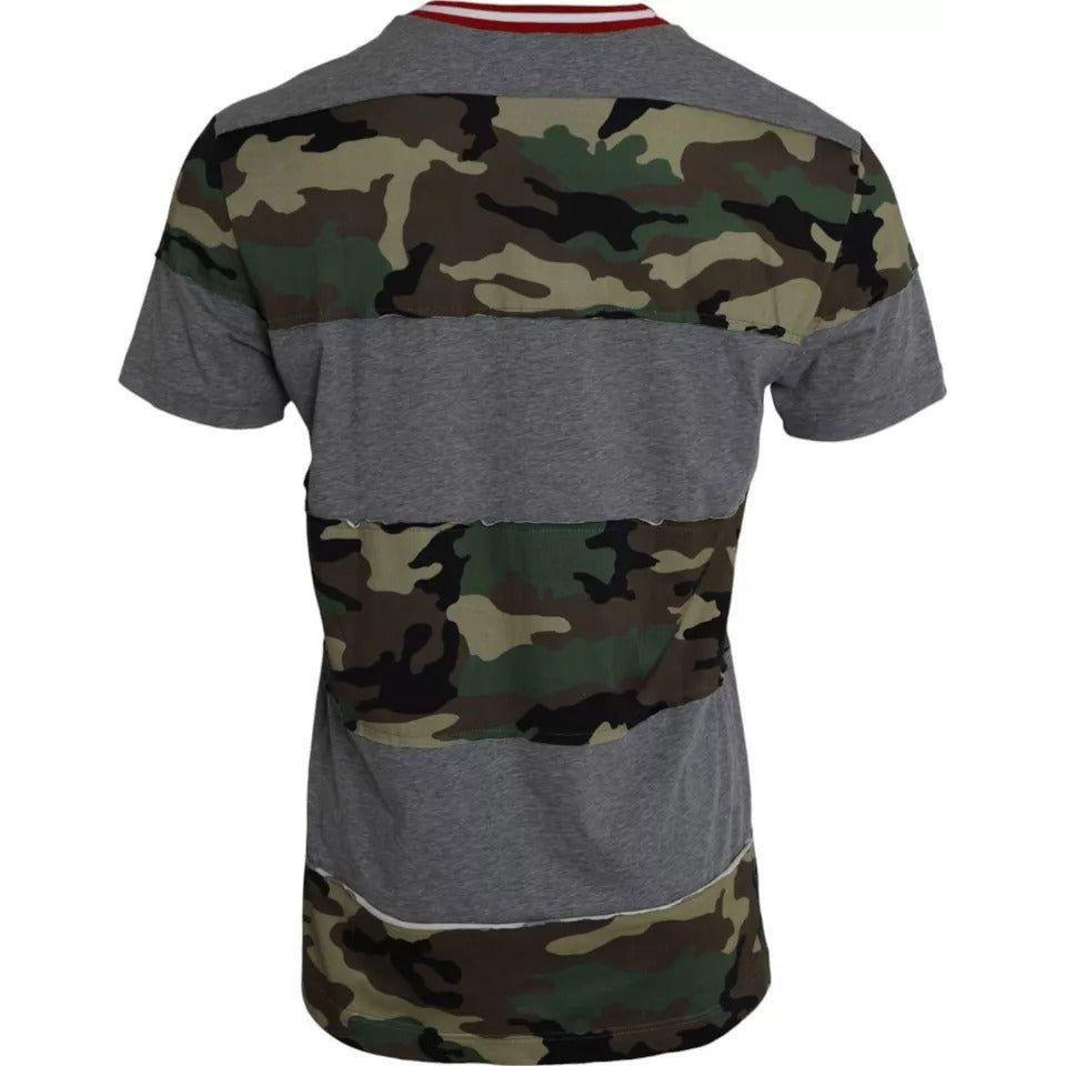 Dolce & Gabbana Multicolor Camouflage Cotton Crew Neck Men T-shirt TSH86577-50