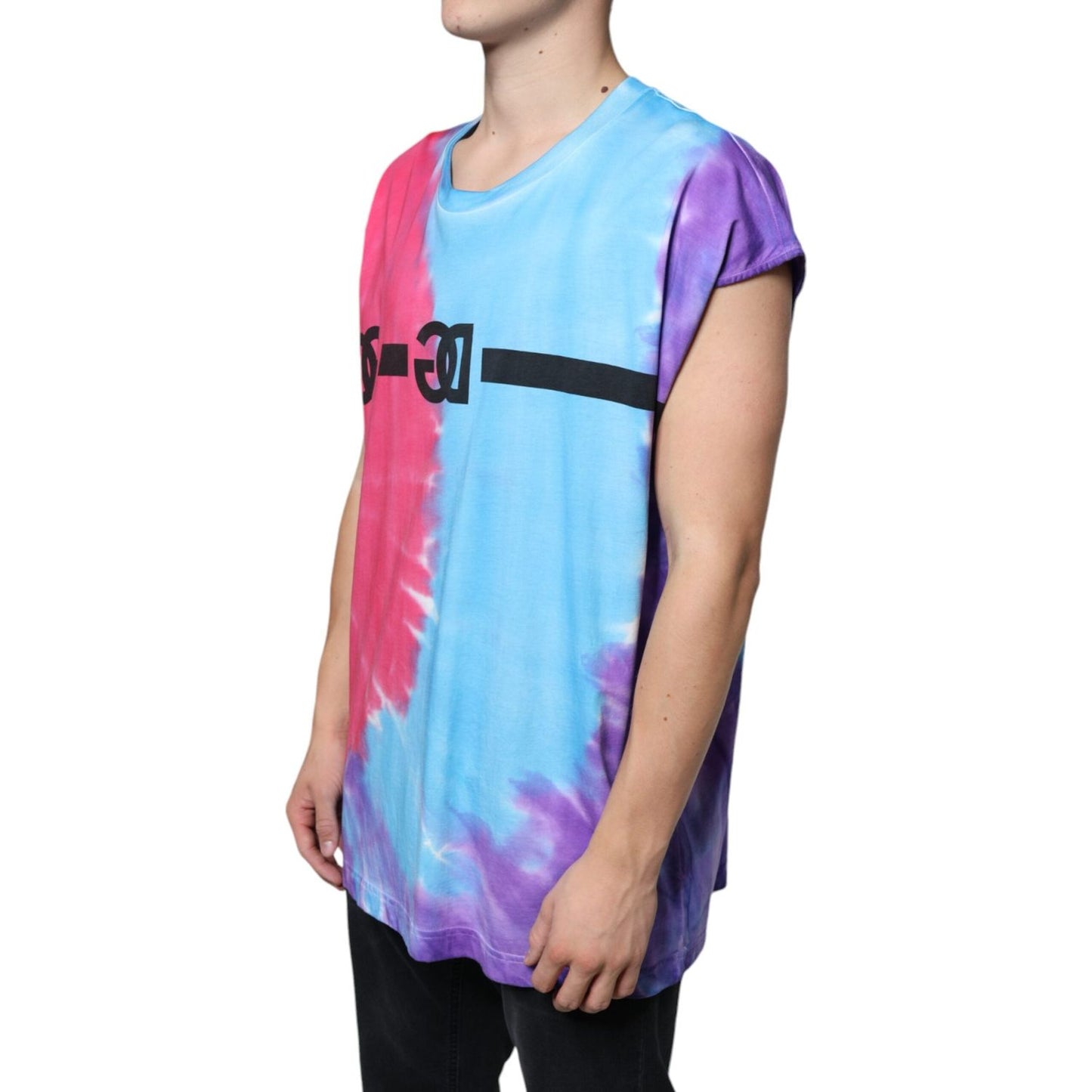 Dolce & Gabbana Multicolor Tie Dye Cotton Sleeveless T-shirt TSH86634-52