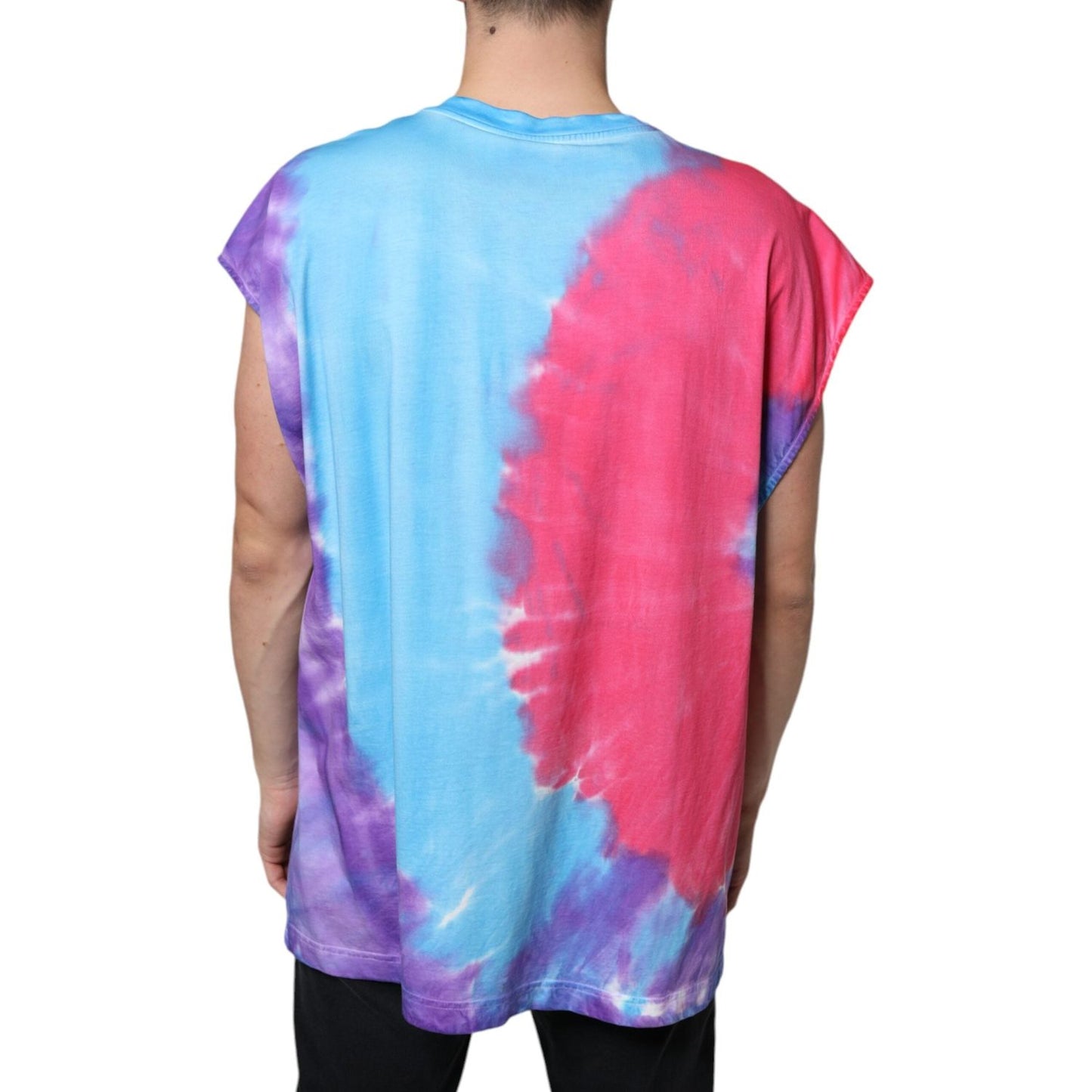 Dolce & Gabbana Multicolor Tie Dye Cotton Sleeveless T-shirt TSH86634-52