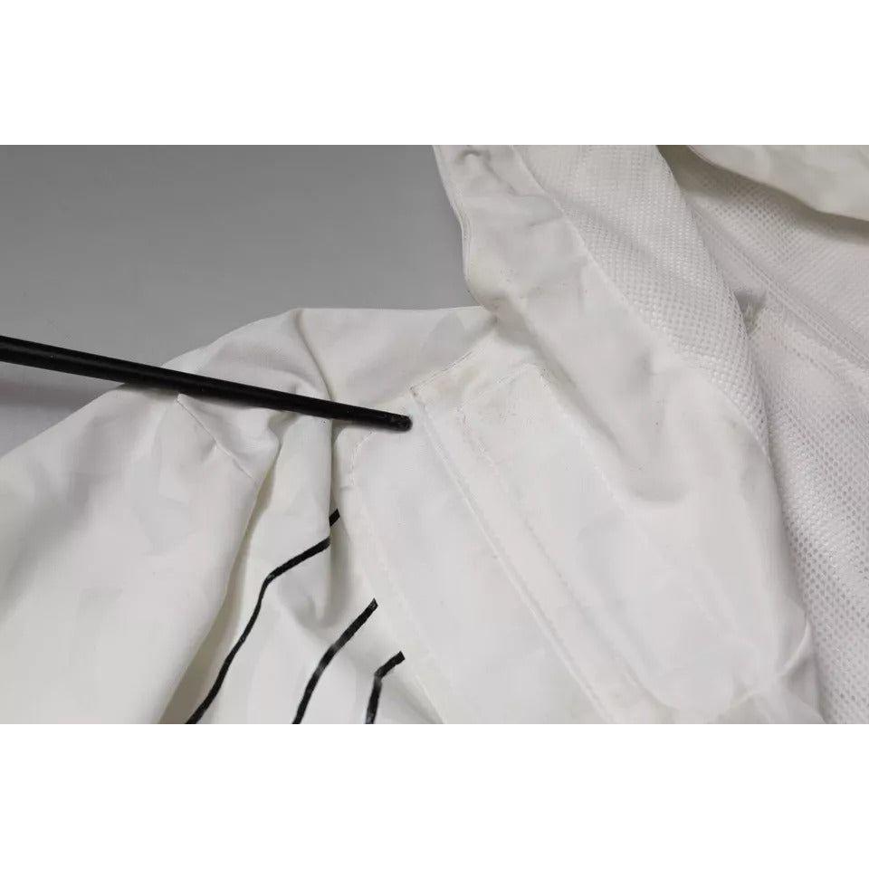 Dolce & Gabbana White Hooded Parka Polyester Trench Coat Jacket JKT3854-56