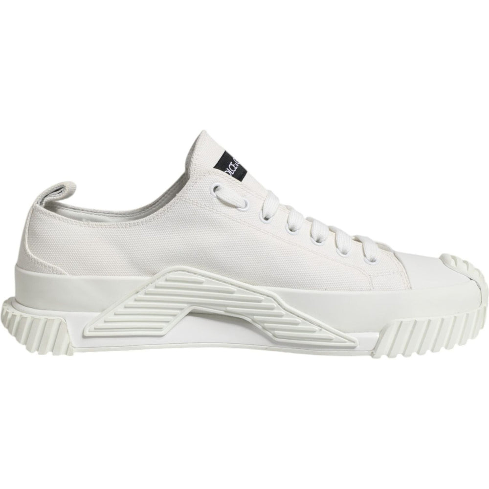 Dolce & Gabbana Dolce & Gabbana White Logo Print Lace Up Low Top Sneakers Shoes MV7304-44 1728,67345645728,Dolce & Gabbana,EU44/US11,Material: 90% Cotton 10% Leather,Men,Men - Shoes,New with tags,Shoes,Sneakers - Men - Shoes,White