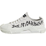 Dolce & Gabbana Dolce & Gabbana White Logo Print Lace Up Low Top Sneakers Shoes MV7304-44 1728,67345645728,Dolce & Gabbana,EU44/US11,Material: 90% Cotton 10% Leather,Men,Men - Shoes,New with tags,Shoes,Sneakers - Men - Shoes,White