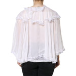 Dolce & Gabbana White Ruffles Lace Long Sleeve Blouse Top TSH86561-44