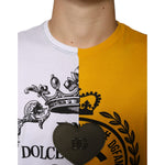 Dolce & Gabbana White Yellow Logo Print Short Sleeve T-shirt TSH86586-50