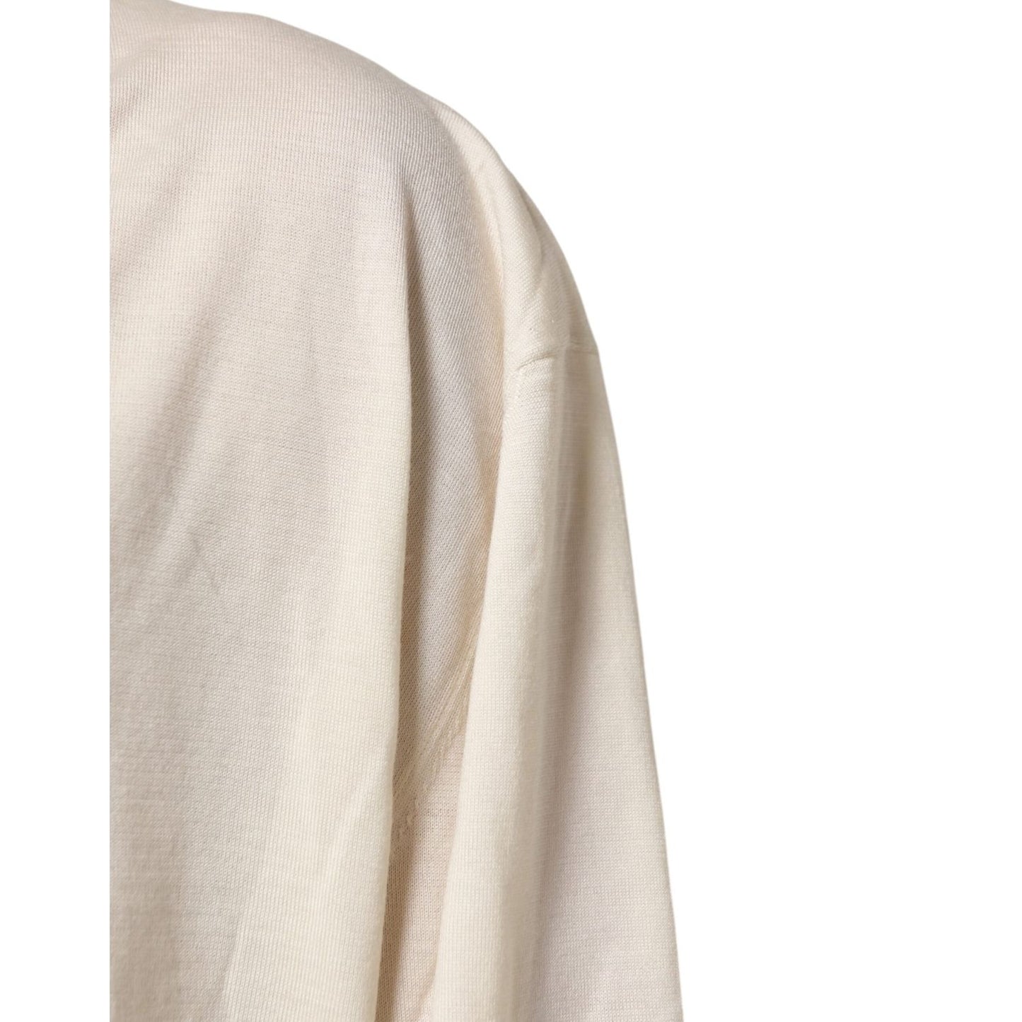 Dolce & Gabbana Ivory Virgin Wool Men V-Neck Knit Sweater TSH90550-60