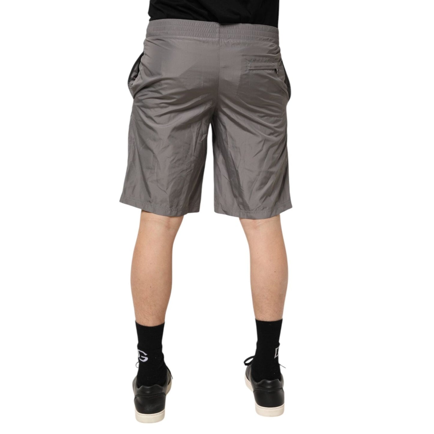 Dolce & Gabbana Light Gray Nylon Elastic Waist Shorts Swimwear BIK1689-3