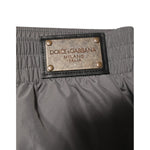 Dolce & Gabbana Light Gray Nylon Elastic Waist Shorts Swimwear BIK1689-3