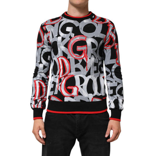 Dolce & Gabbana Multicolor Logo Monogram Crew Neck Sweater