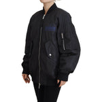 Dsquared² Black Logo Print Full Zip Women Bomber Jacket JKT3512-38