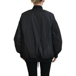 Dsquared² Black Logo Print Full Zip Women Bomber Jacket JKT3512-38