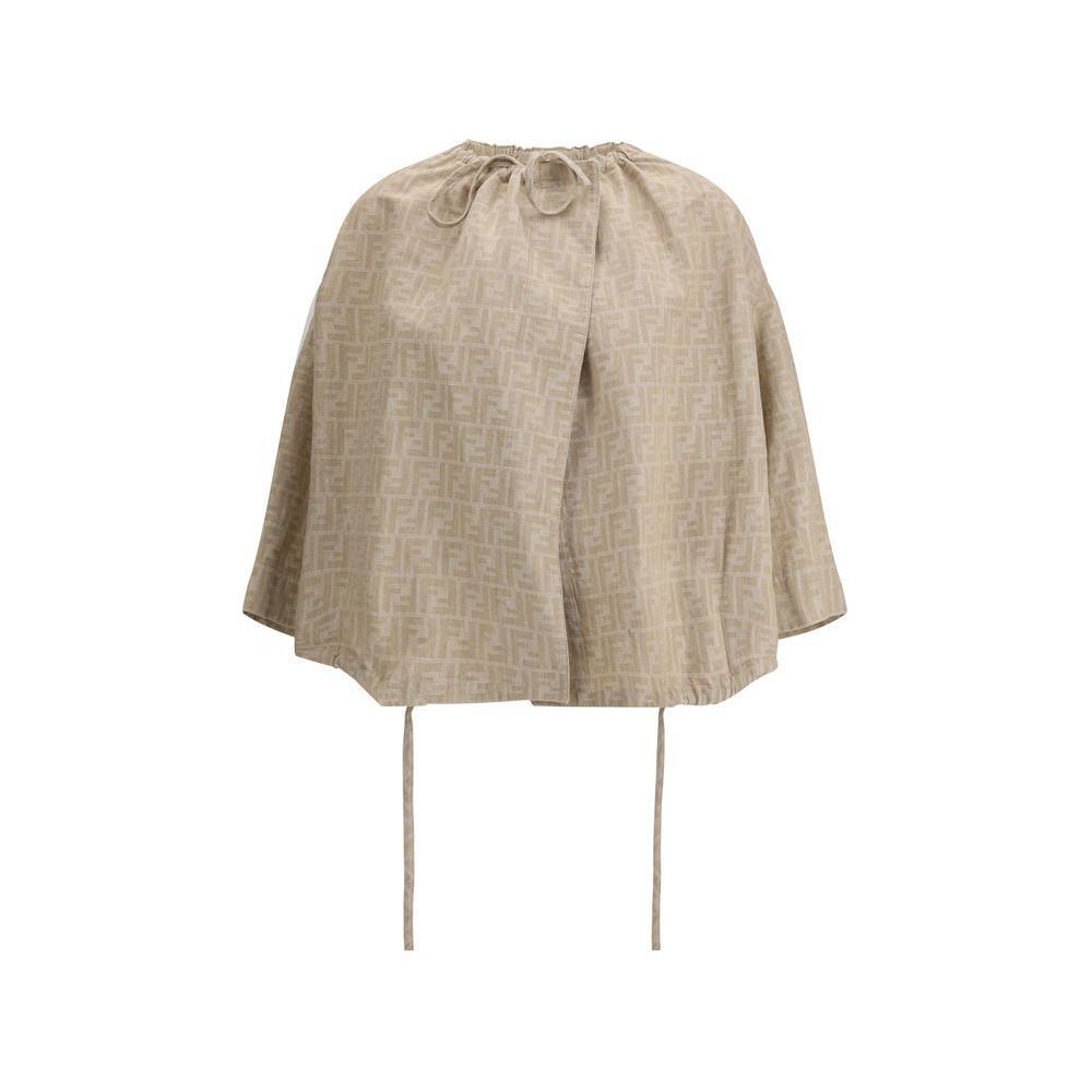 Fendi Oversize chambray Jacket 1728,72470364320,Beige,Clothing,Fendi,IT38 | S,IT40 | M,Jackets & Coats - Women - Clothing,New with tags,Women,Women - Clothing Fendi FE-FLF825ASMFF1SAZ-IT38 | S