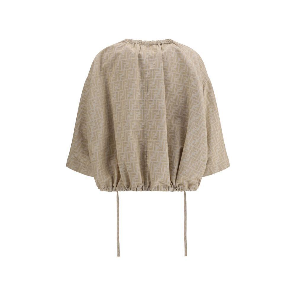 Fendi Oversize chambray Jacket 1728,72470364320,Beige,Clothing,Fendi,IT38 | S,IT40 | M,Jackets & Coats - Women - Clothing,New with tags,Women,Women - Clothing Fendi FE-FLF825ASMFF1SAZ-IT38 | S