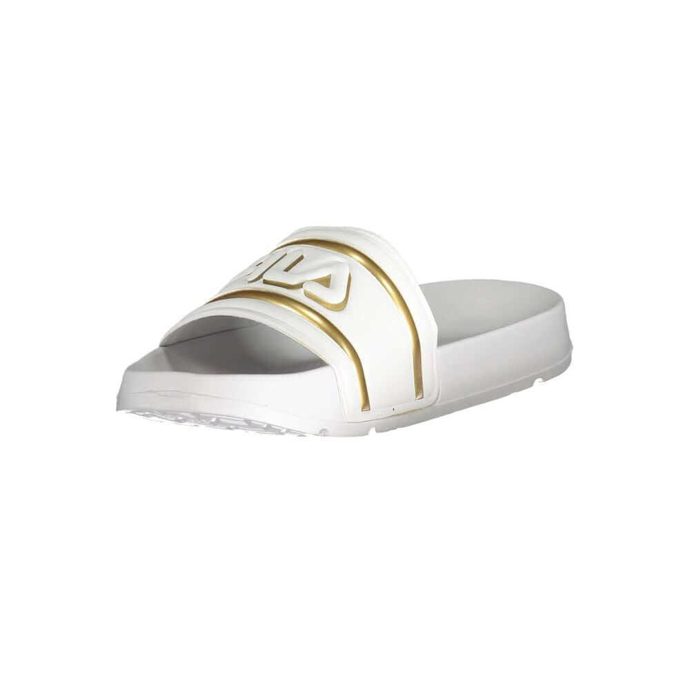 Fila White Polyethylene Sandal with gold logo and contrasting details, ideal for comfort and style, Morro Bay design.