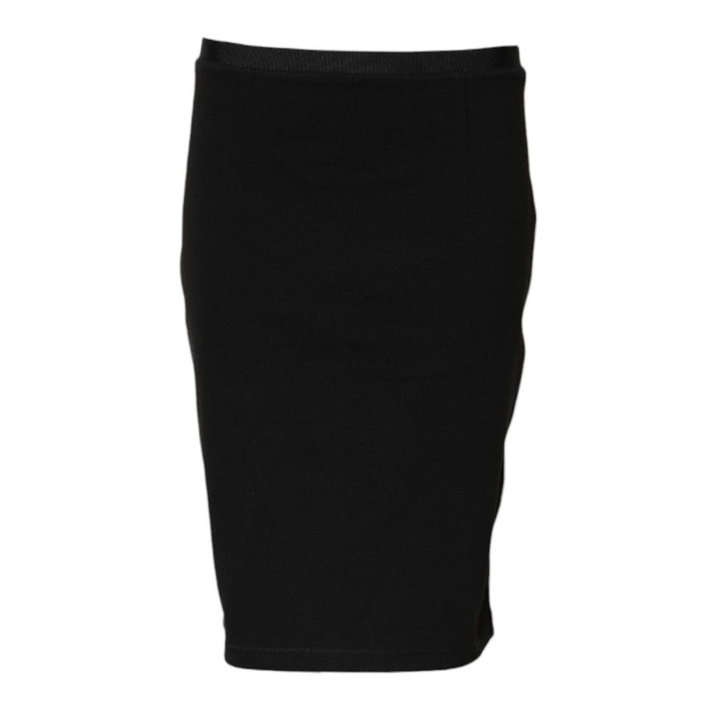 GF Ferre Black Polyester Pencil Cut Knee Length Skirt PAN72196-42