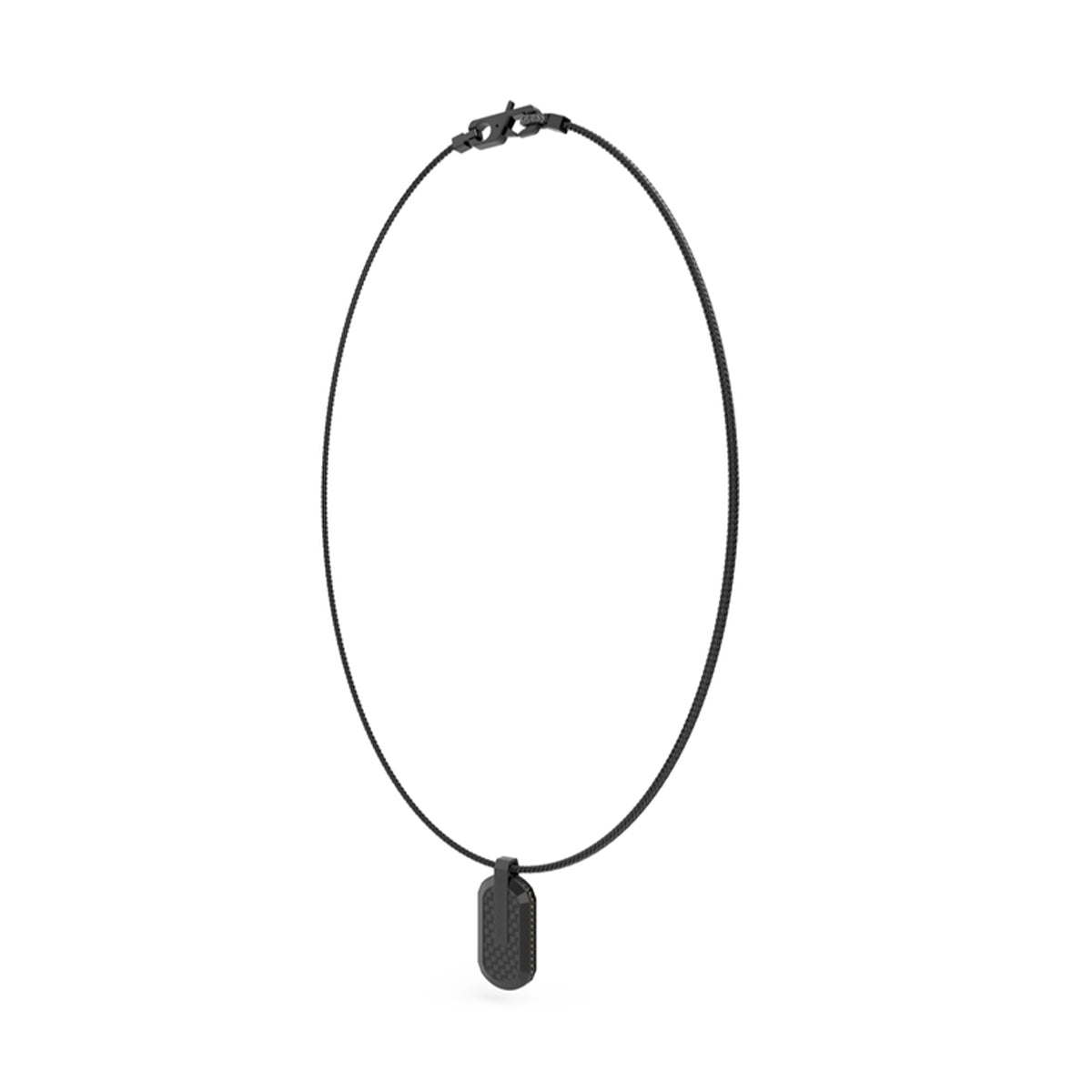 GUESS JEWELS JEWELRY Mod. JUMN04038JWBKT-U black necklace with pendant.