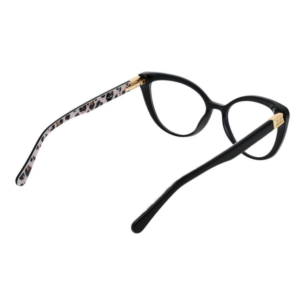 Love Moschino Black Acetate Glasses (Frames) with full-rim cat-eye style and demo lenses