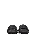 Off-White Black Leather Slippers Sandals OF-8547387080969-EU35/US5