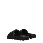 Off-White Black Leather Slippers Sandals OF-8547387080969-EU35/US5