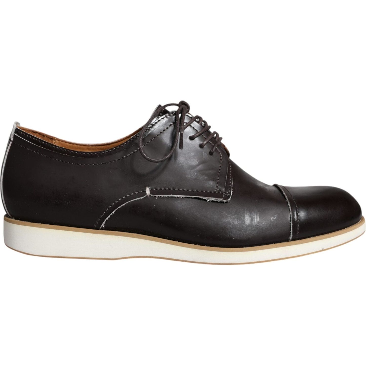 Pollini Black White Leather Lace Up Men Dress Formal Shoes MV4436-41