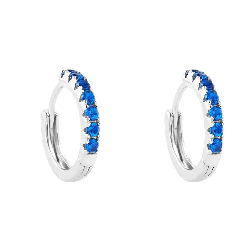 STROILI Mod. 1682431 silver hoops with blue gemstones, elegant jewelry