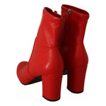Steve Madden Steve Madden Red Leather Block Heels Ankle Boots Shoes LA9553-35.5 1728,67345645728,Boots - Women - Shoes,EU35.5/US5,EU36/US5.5,EU37.5/US7,EU37/US6.5,EU38.5/US8,EU38/US7.5,Material: Leather,Preowned / Defect,Red,Steve Madden,Women