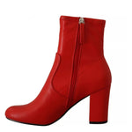 Steve Madden Steve Madden Red Leather Block Heels Ankle Boots Shoes LA9553-35.5 1728,67345645728,Boots - Women - Shoes,EU35.5/US5,EU36/US5.5,EU37.5/US7,EU37/US6.5,EU38.5/US8,EU38/US7.5,Material: Leather,Preowned / Defect,Red,Steve Madden,Women