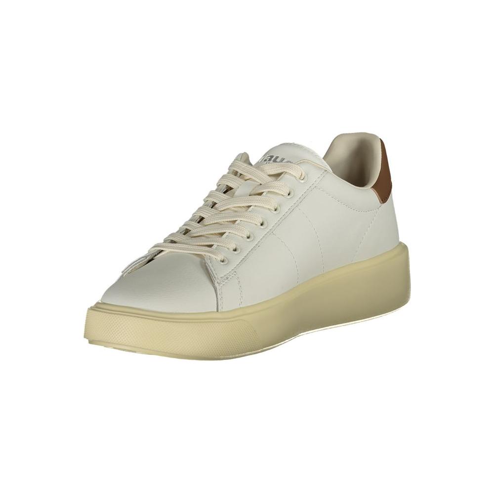 Blauer White Leather Men Sneaker